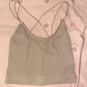 Out From Under Sparkly Seamless Crop Top